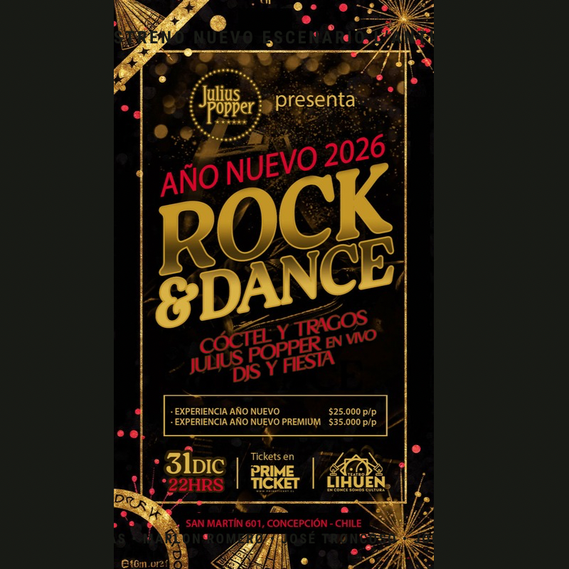 Año Nuevo Julius Popper + Fiesta Celebración 