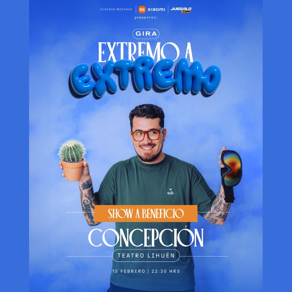 CLAUDIO MICHAUX PRESENTA "DE EXTREMO A EXTREMO" A BENEFICIO EN TEATRO LIHUÉN