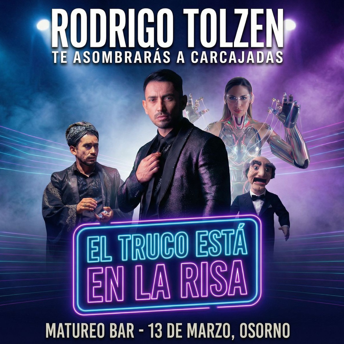 El truco está en la risa en Matureo Bar Osorno 