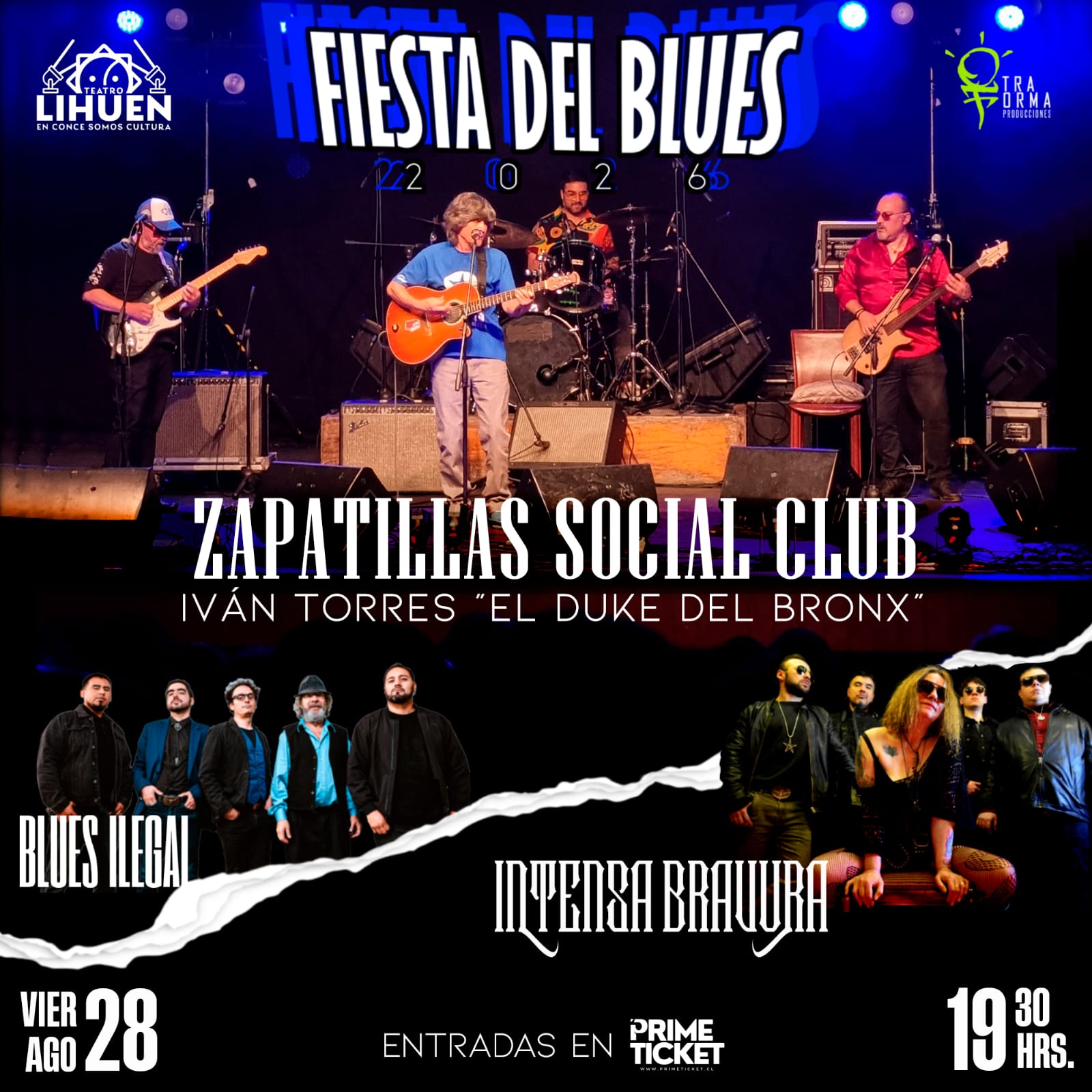 FIESTA DEL BLUES - IVÁN TORRES Y ZAPATILLAS SOCIAL BLUES + BLUES ILEGAL + INTENSA BRAVURA