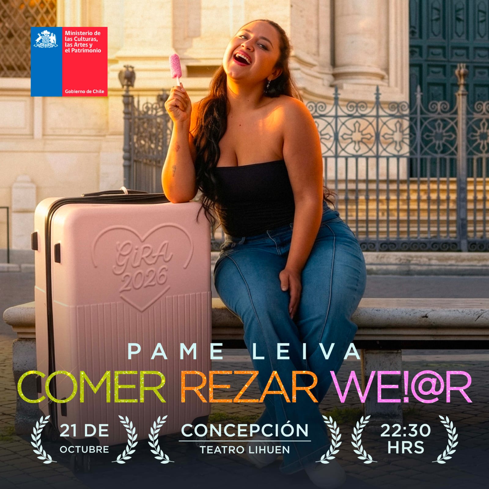 Pamela Leiva presenta Comer, rezar, we-- 19:30 horas 