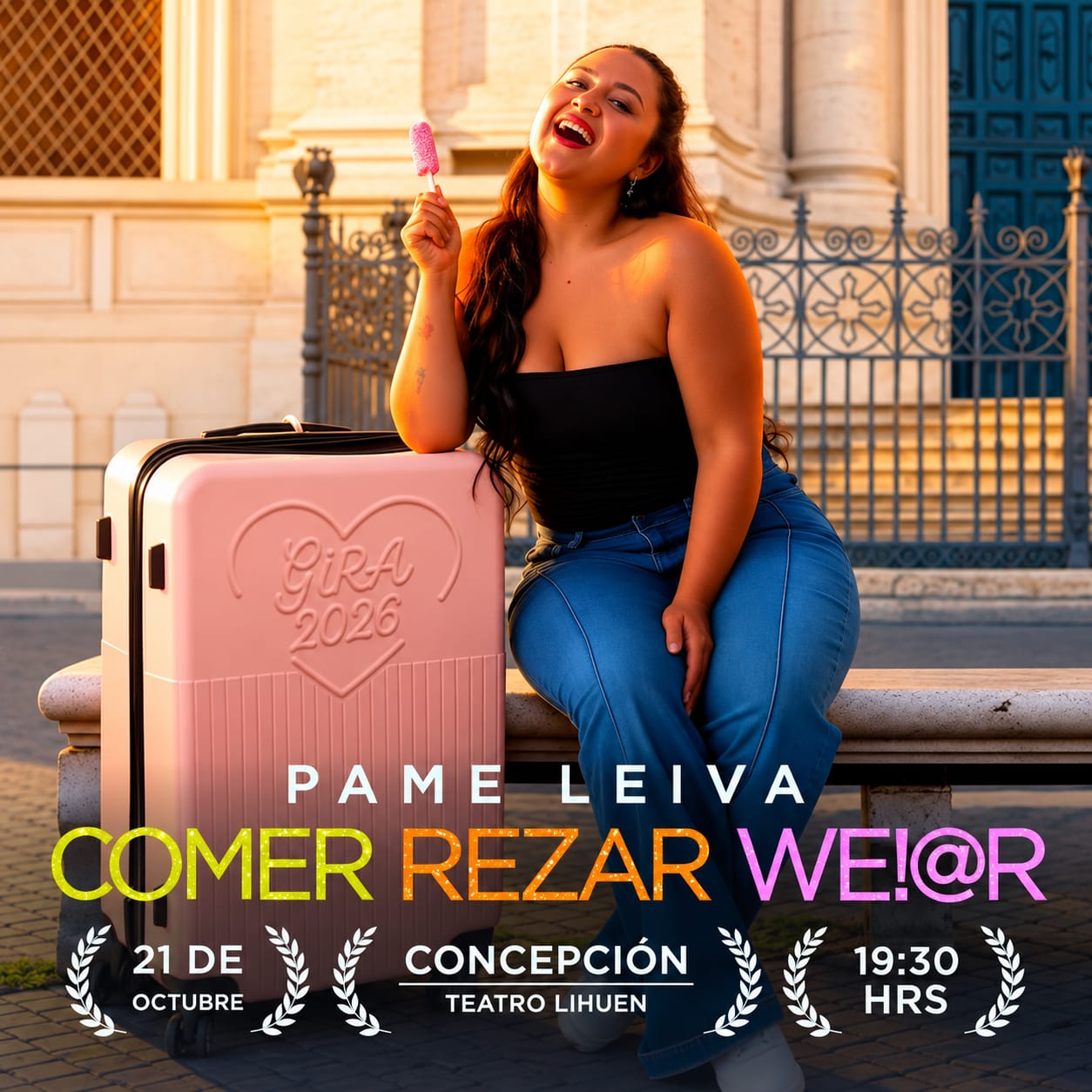Pamela Leiva presenta Comer, rezar, we-- 19:30 horas 